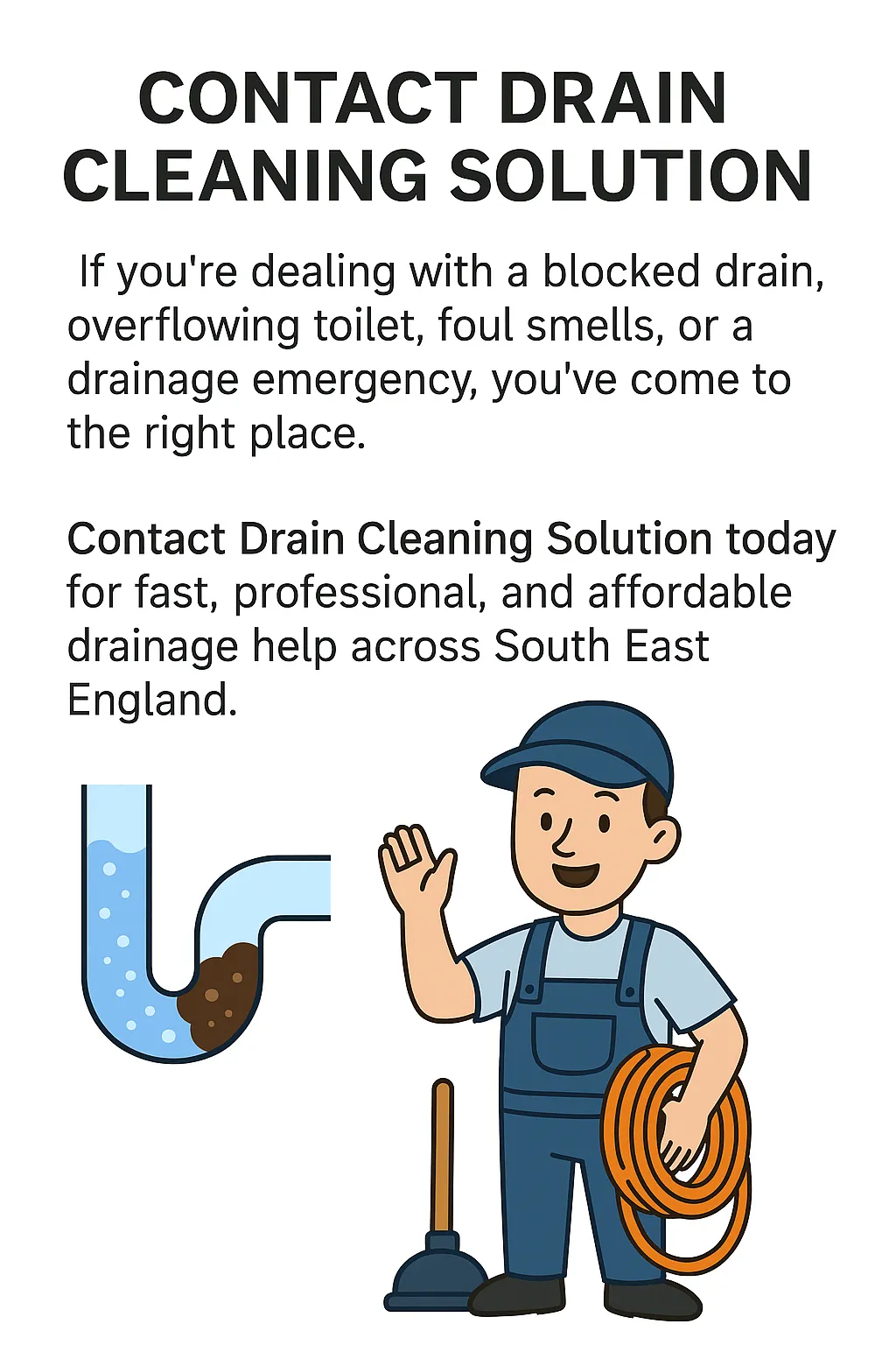 Drain Cleaning Solution technician with equipment in South East England