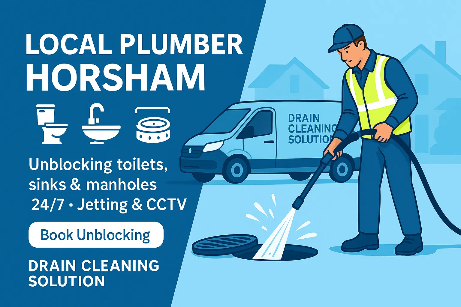 local plumber Horsham unblocking toilets sinks and manholes – Drain Cleaning Solution
