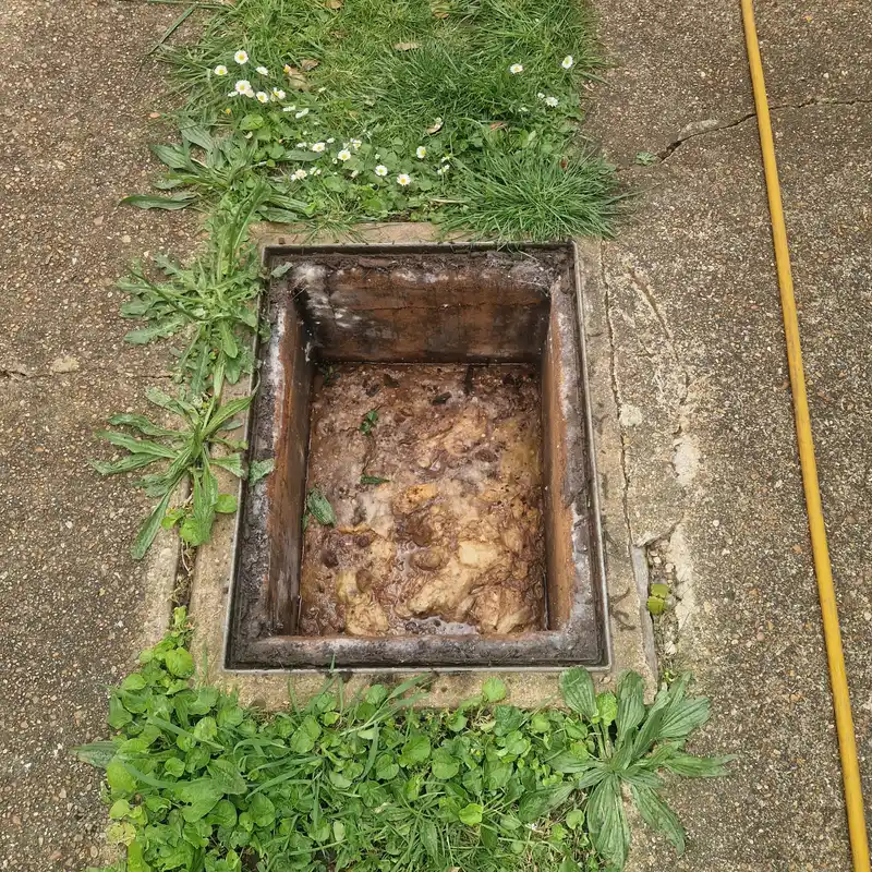 Blocked inspection chamber full of standing water during drain unblocking diy check