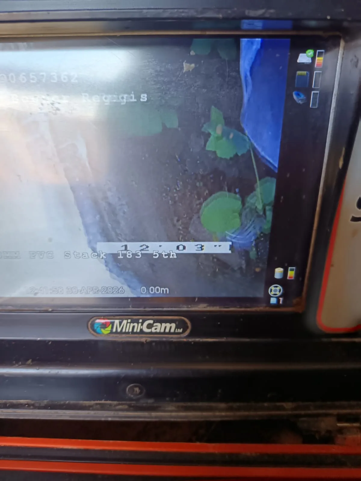 CCTV drain survey camera used to locate a soil-pipe blockage