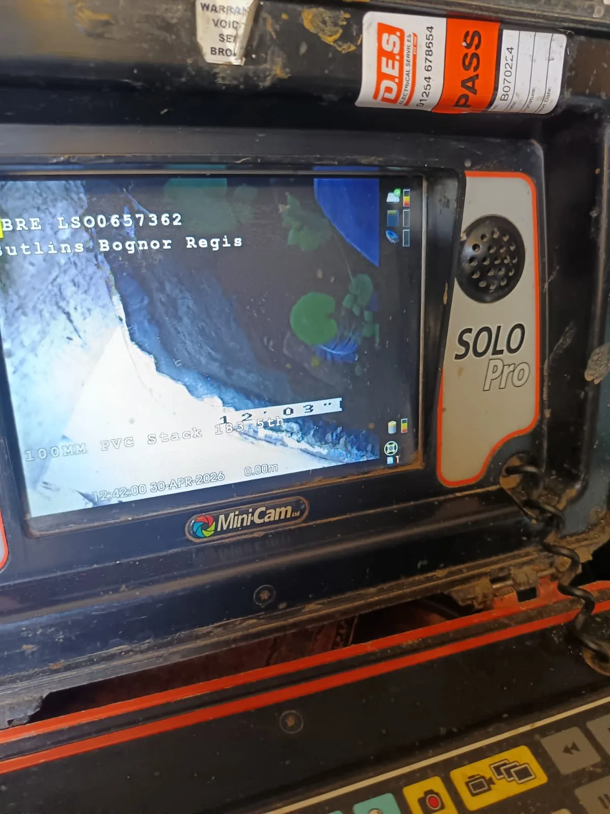 CCTV drain survey camera locating a blockage before a no call-out fee quote is confirmed